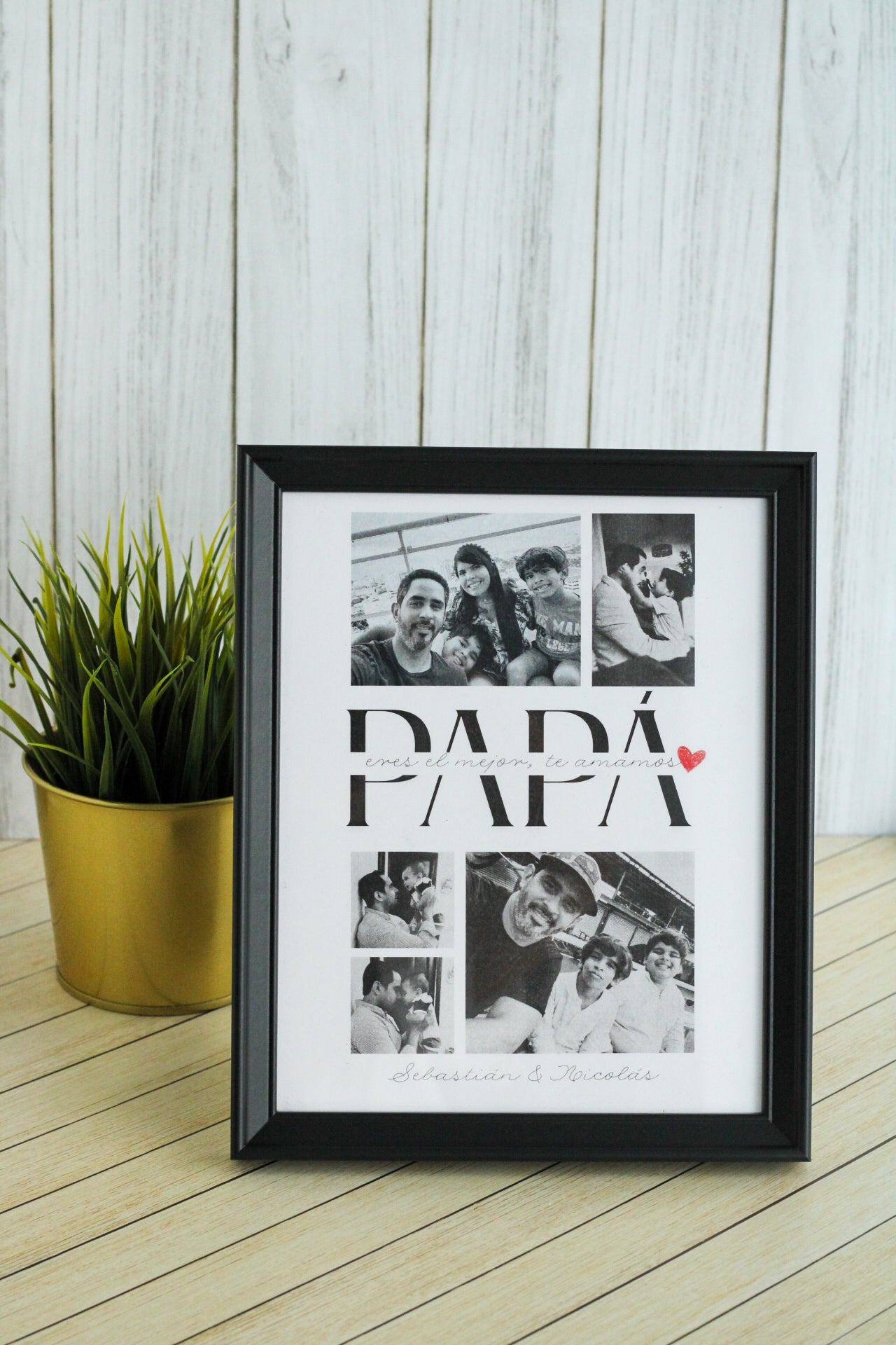 Marco de Fotos Personalizado “PAPÁ Black & White” - Cuadrito