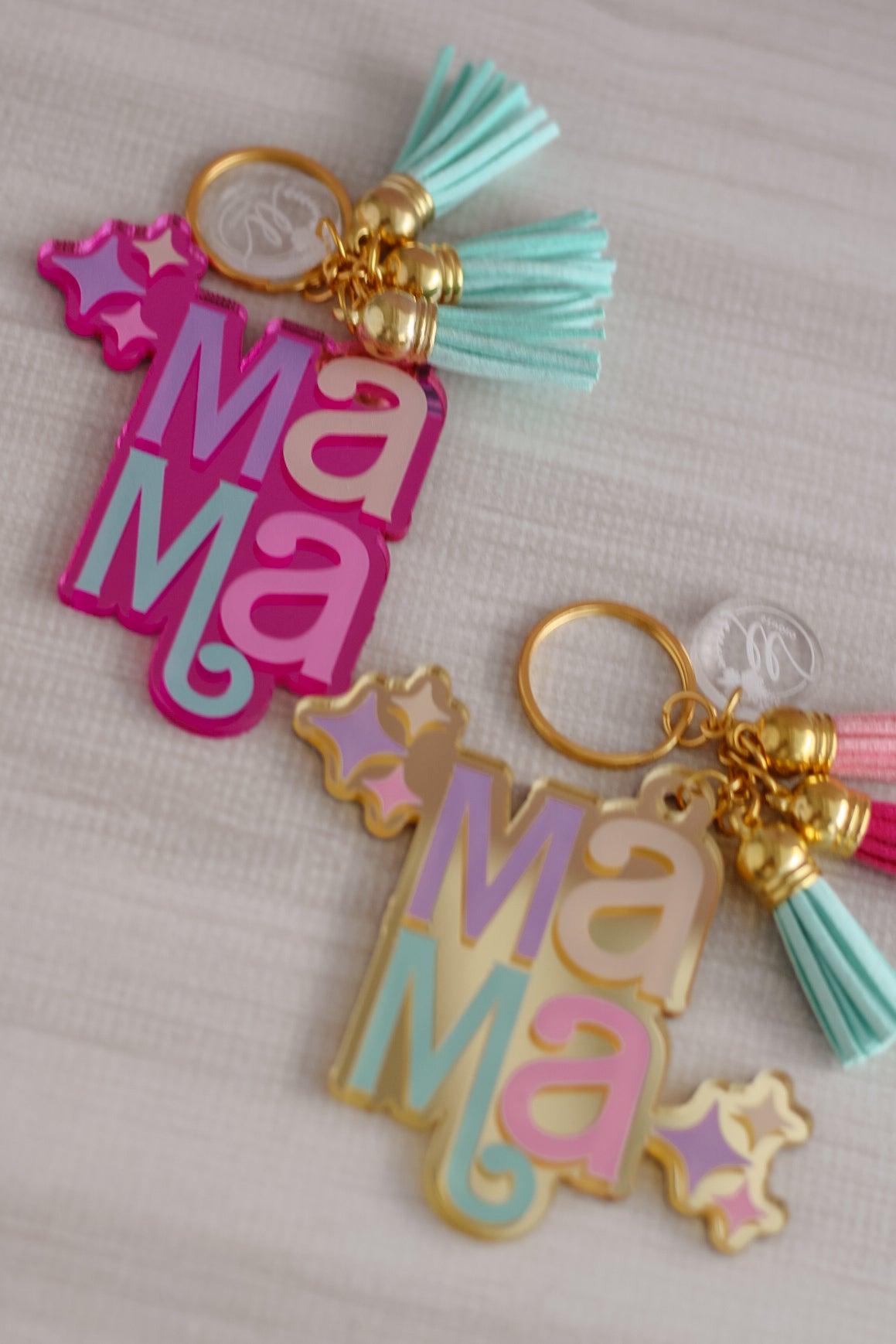 Llavero - Happy Mama (Fucsia Espejo)
