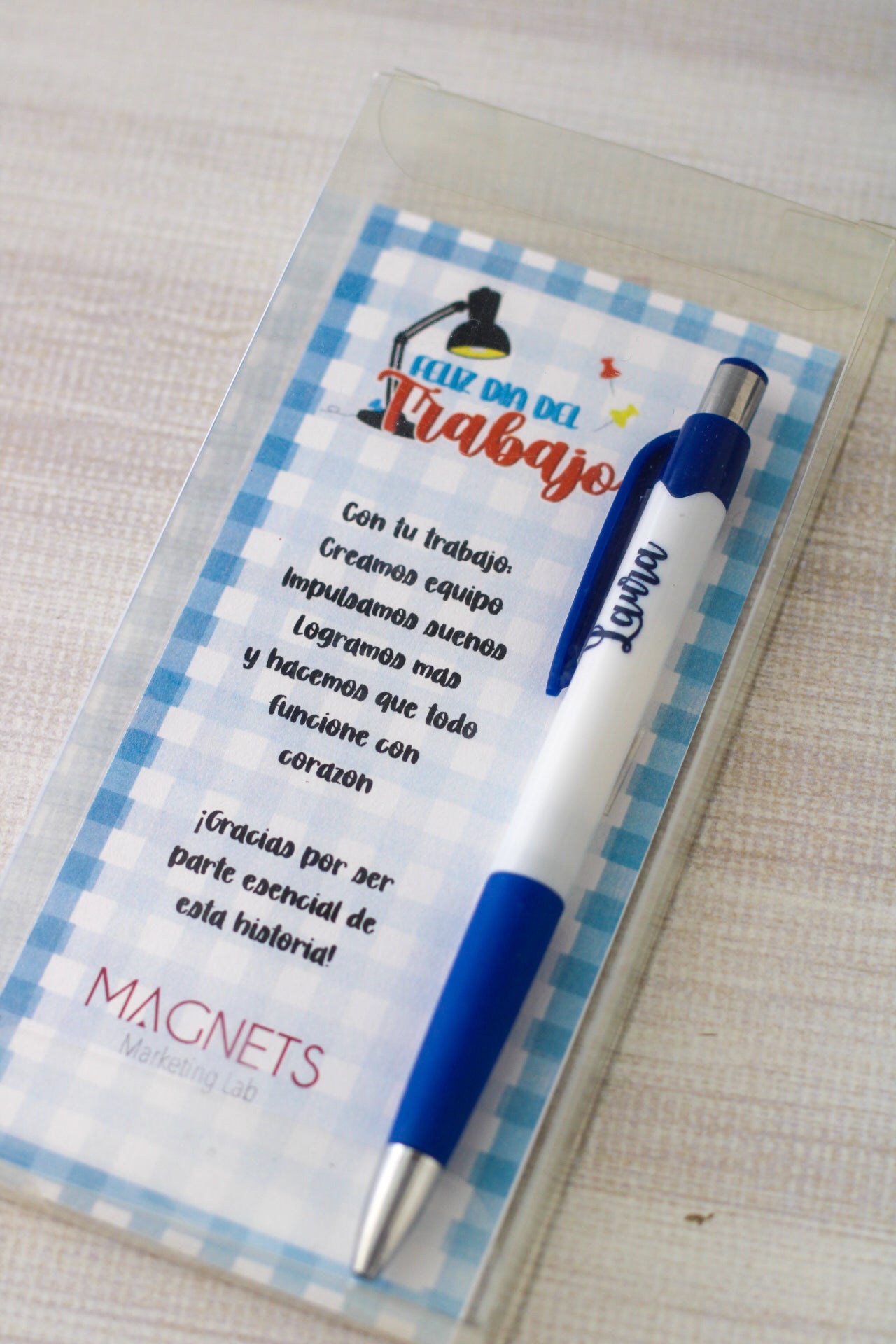 Set “Gracias por tu Trabajo” – Bolígrafo personalizado