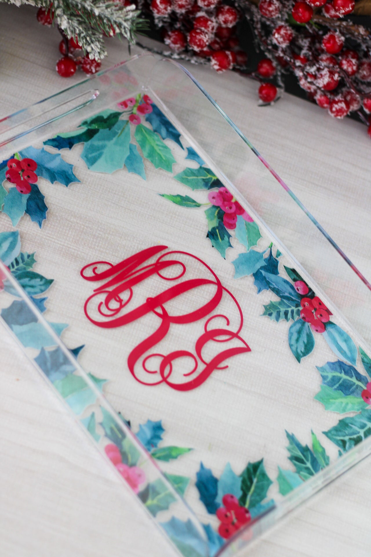 Bandeja 7x11 | Holly Wreath