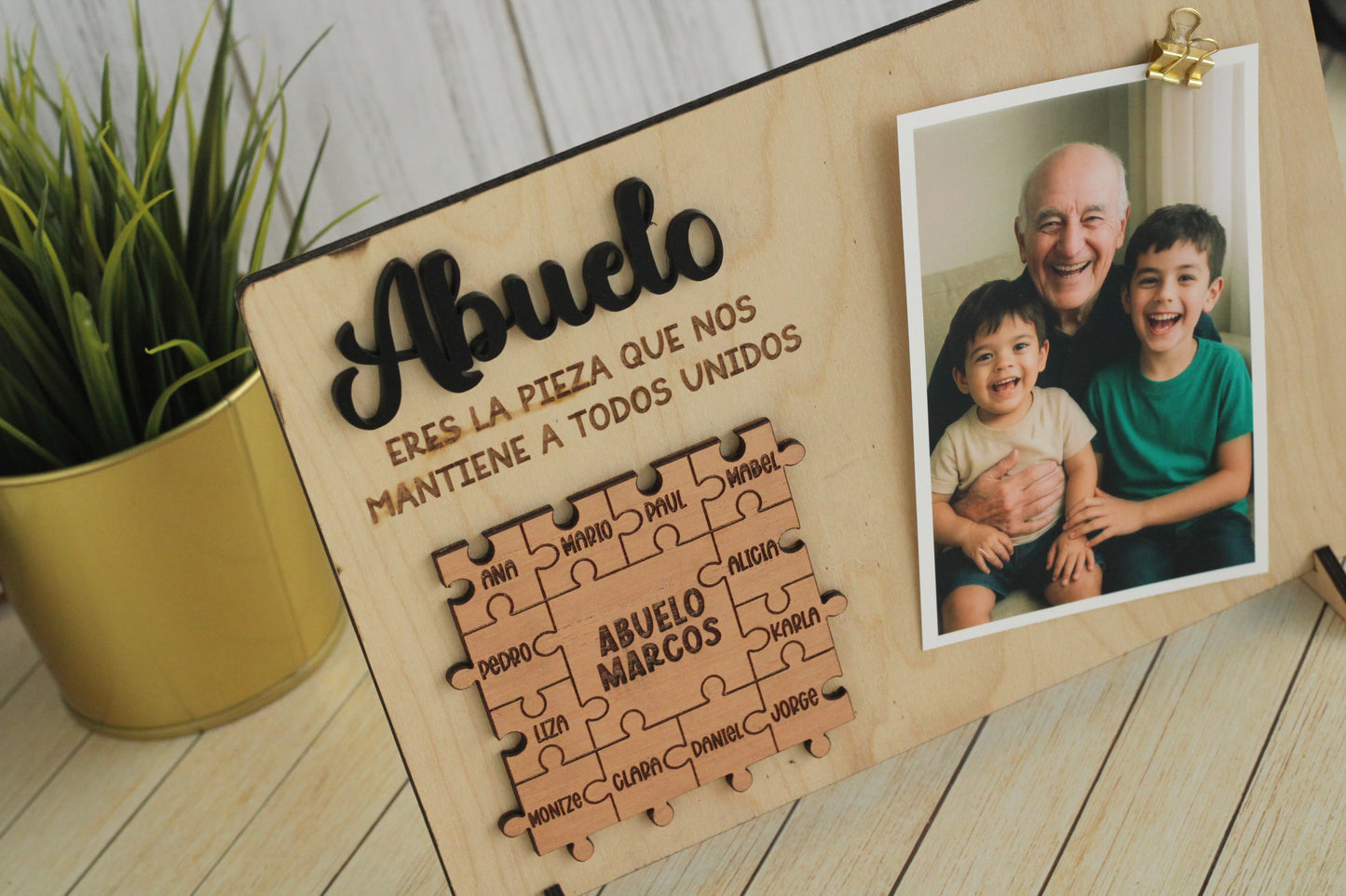 Cuadrito Personalizado “Eres la Pieza que nos Mantiene Unidos” | Edición Padres