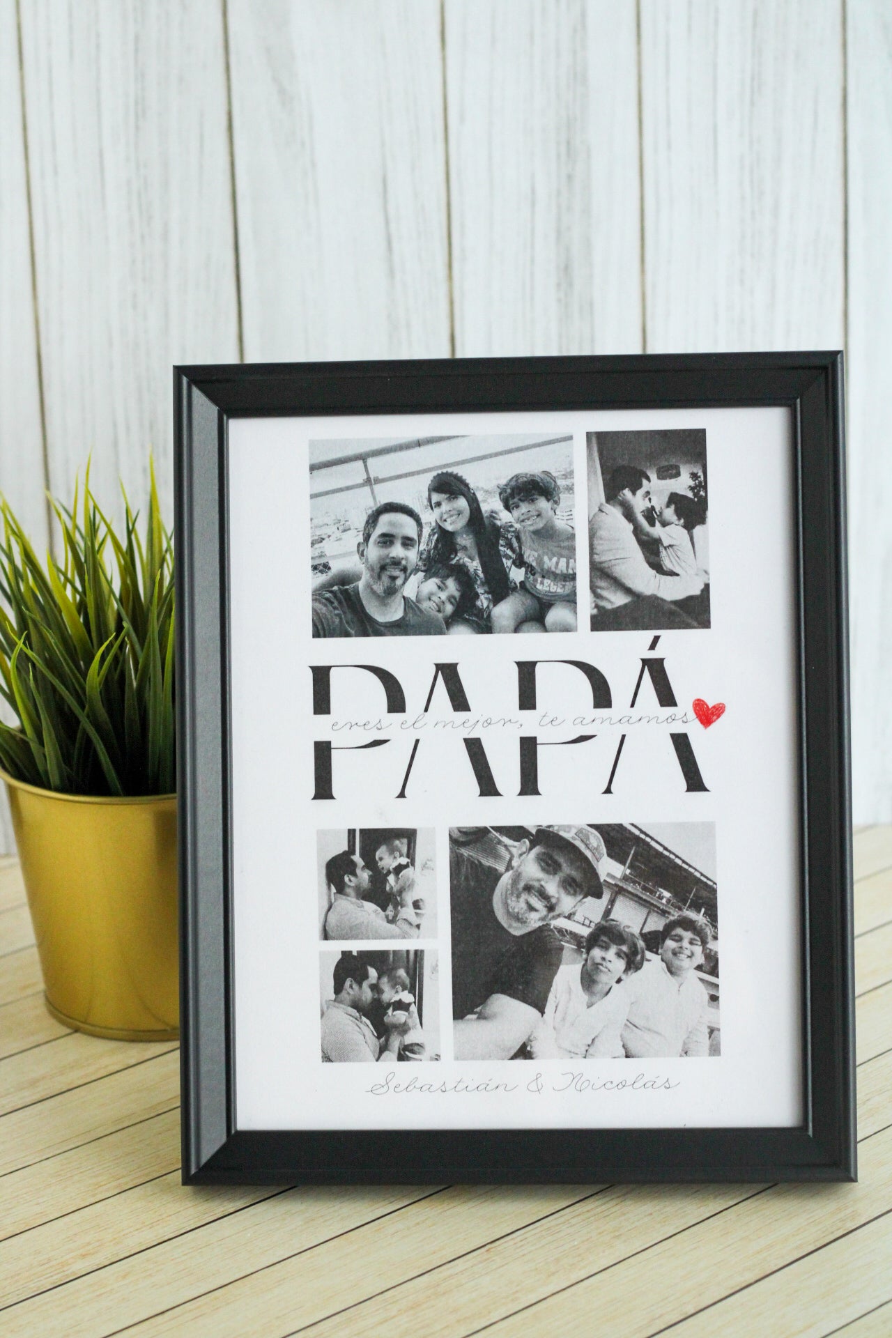 Marco de Fotos Personalizado “PAPÁ Black & White” - Cuadrito