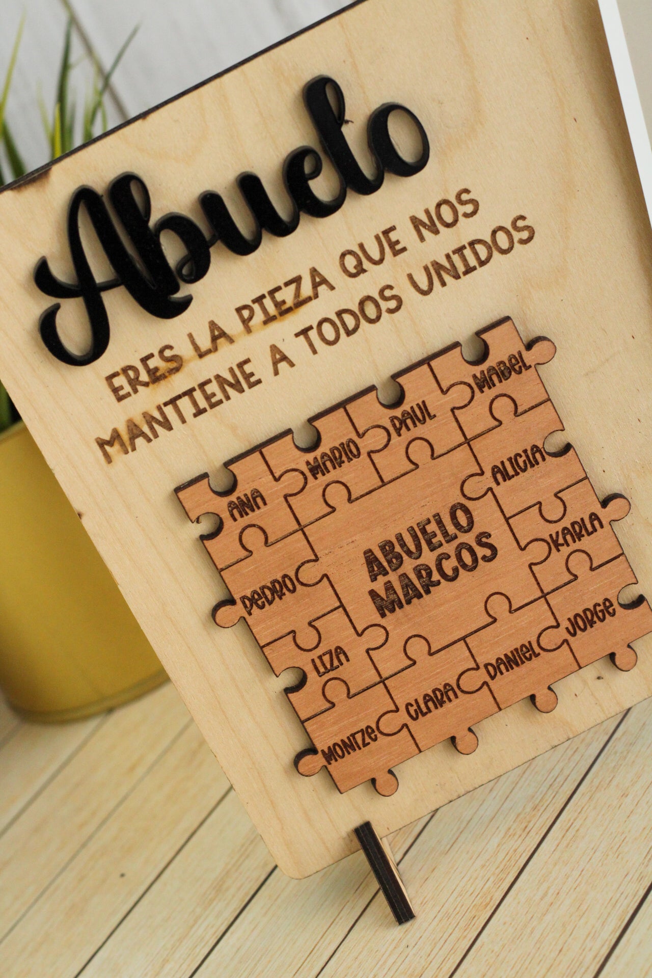Cuadrito Personalizado “Eres la Pieza que nos Mantiene Unidos” | Edición Padres