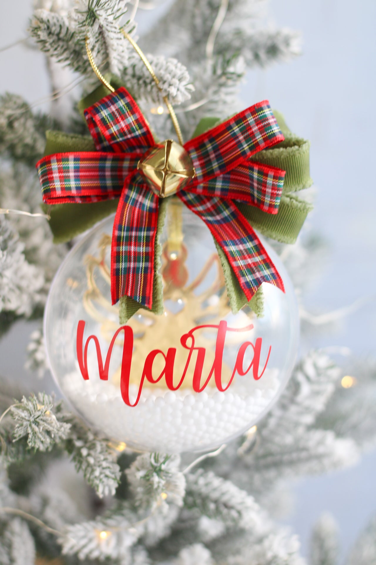 Ornamento Navideño Angel Globe - Nombre en Esfera