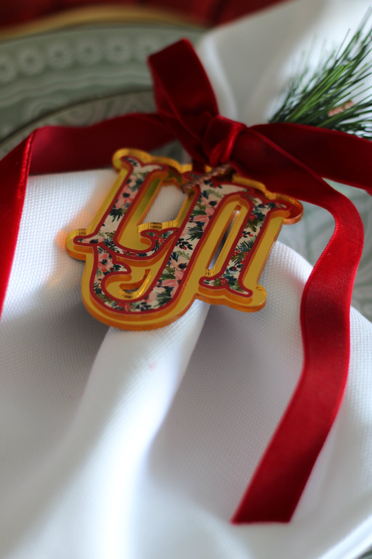 Charms de Servilletas | Burgundy Christmas