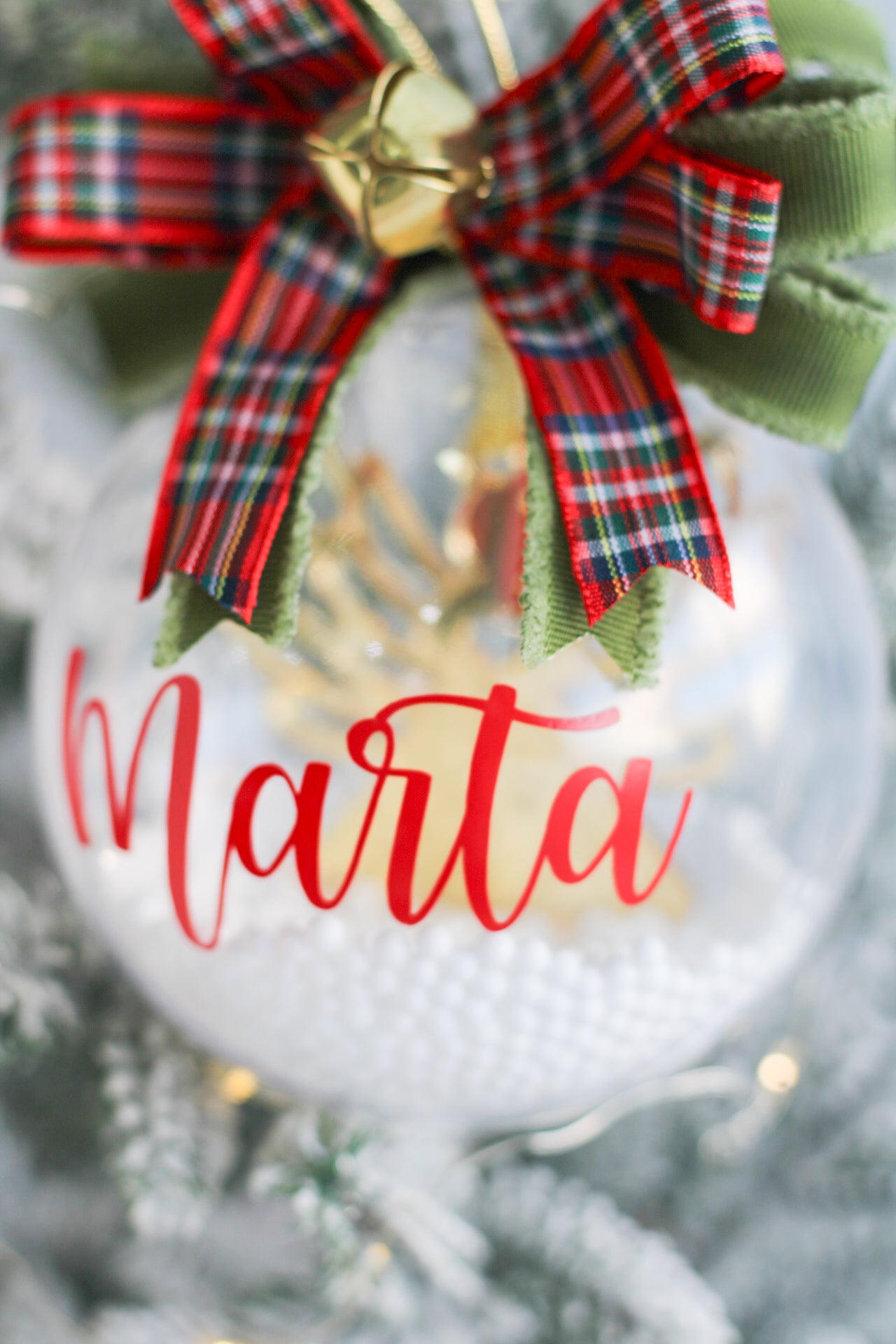 Ornamento Navideño Angel Globe - Nombre en Esfera