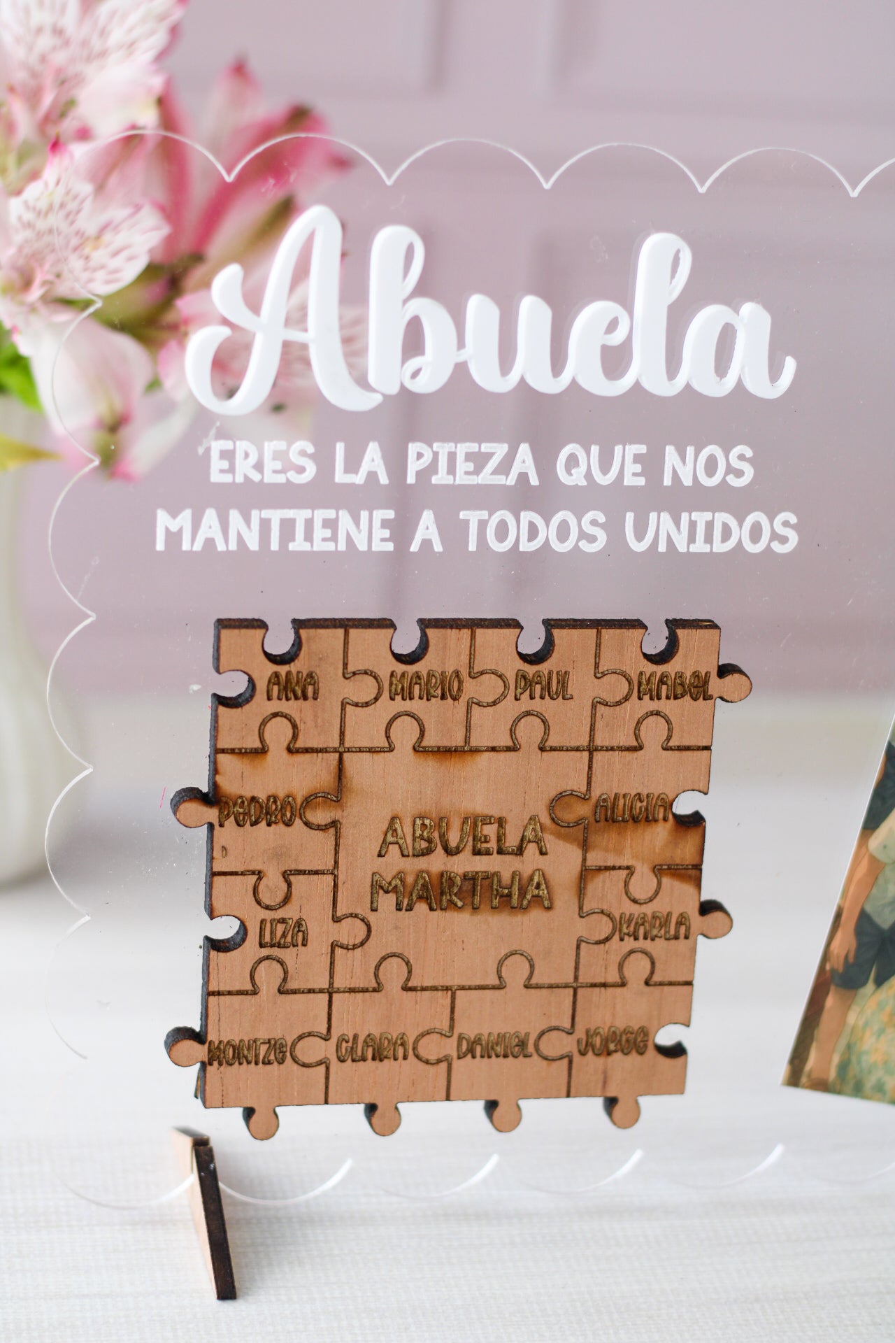 Cuadrito Personalizado “Eres la Pieza que nos Mantiene Unidos” | Mother’s Edition