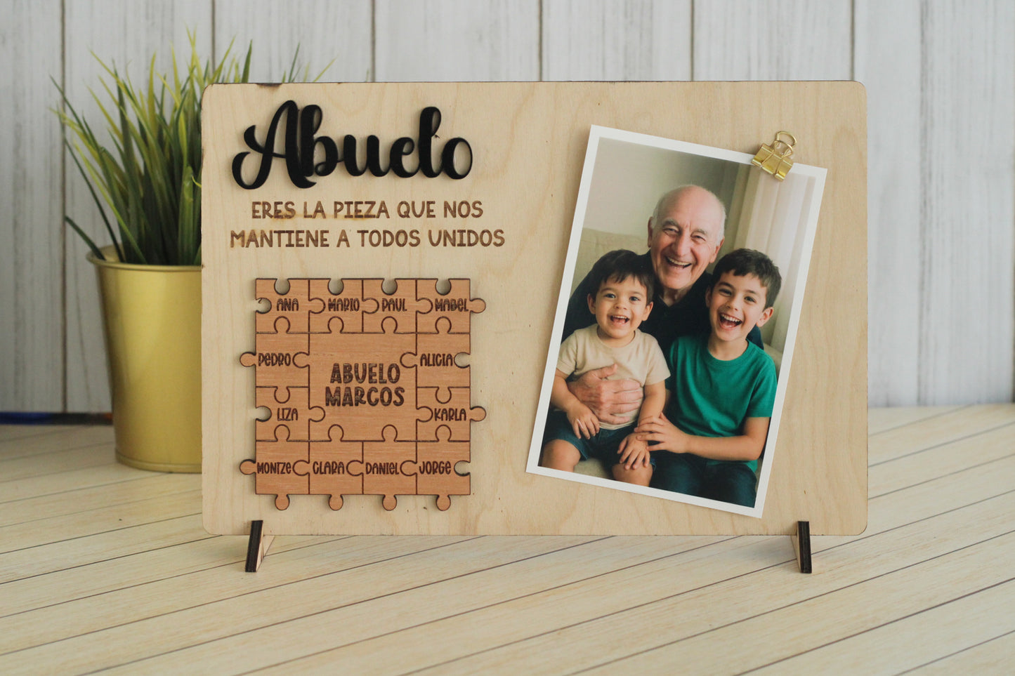 Cuadrito Personalizado “Eres la Pieza que nos Mantiene Unidos” | Edición Padres