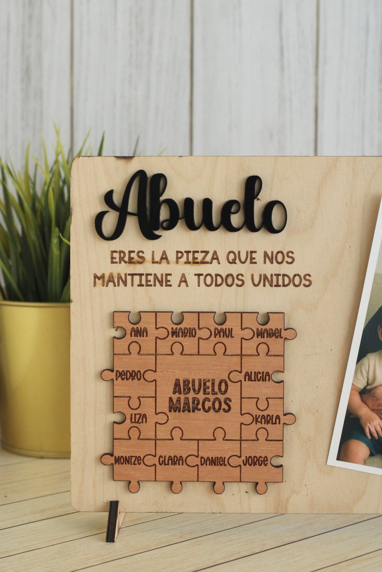 Cuadrito Personalizado “Eres la Pieza que nos Mantiene Unidos” | Edición Padres