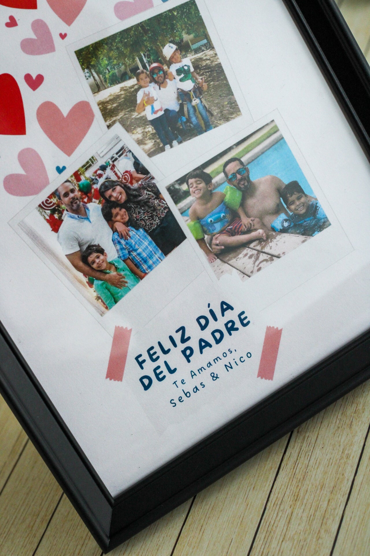 Marco de Fotos Personalizado “Flowing Hearts ” Edición Papá - Cuadrito