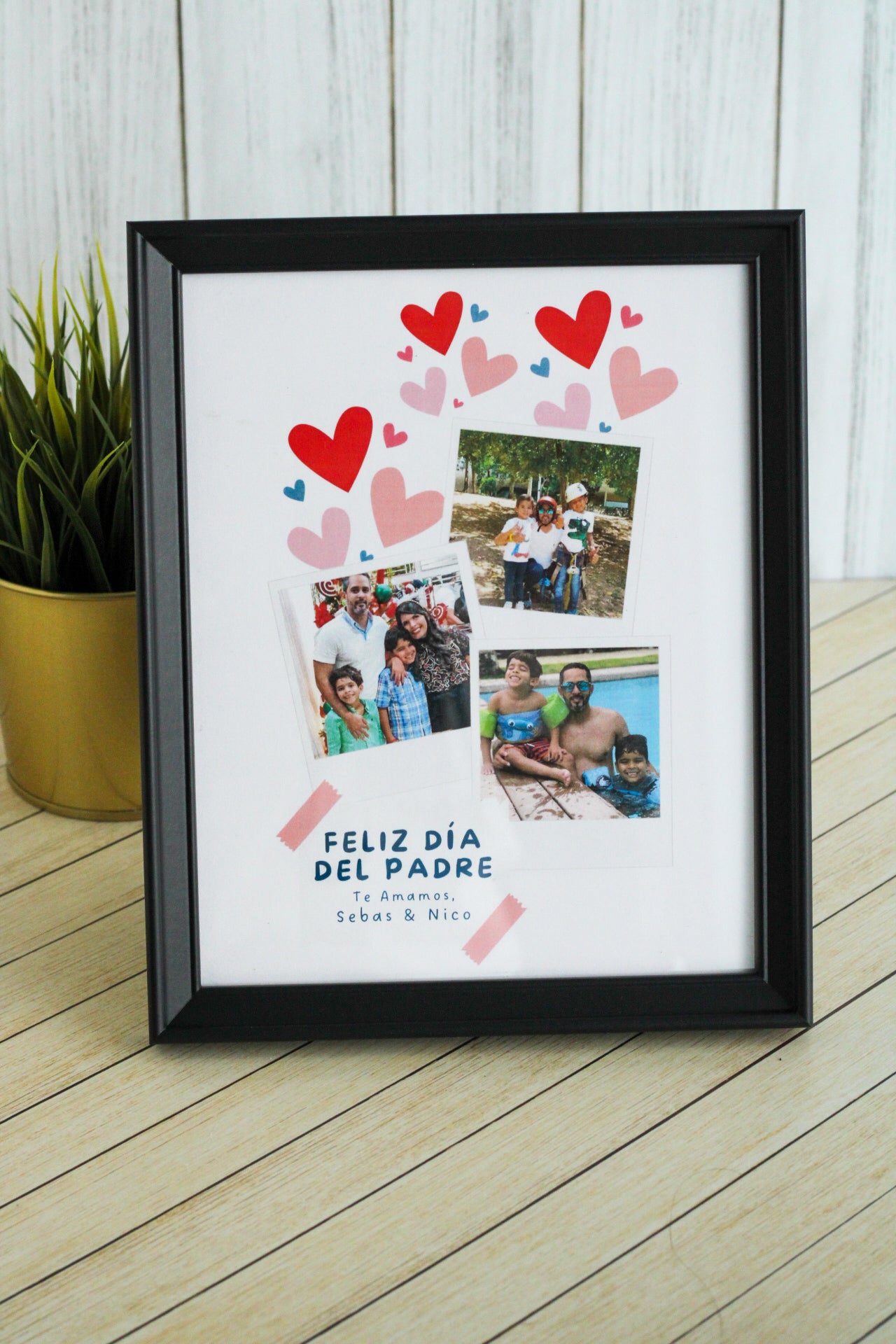 Marco de Fotos Personalizado “Flowing Hearts ” Edición Papá - Cuadrito