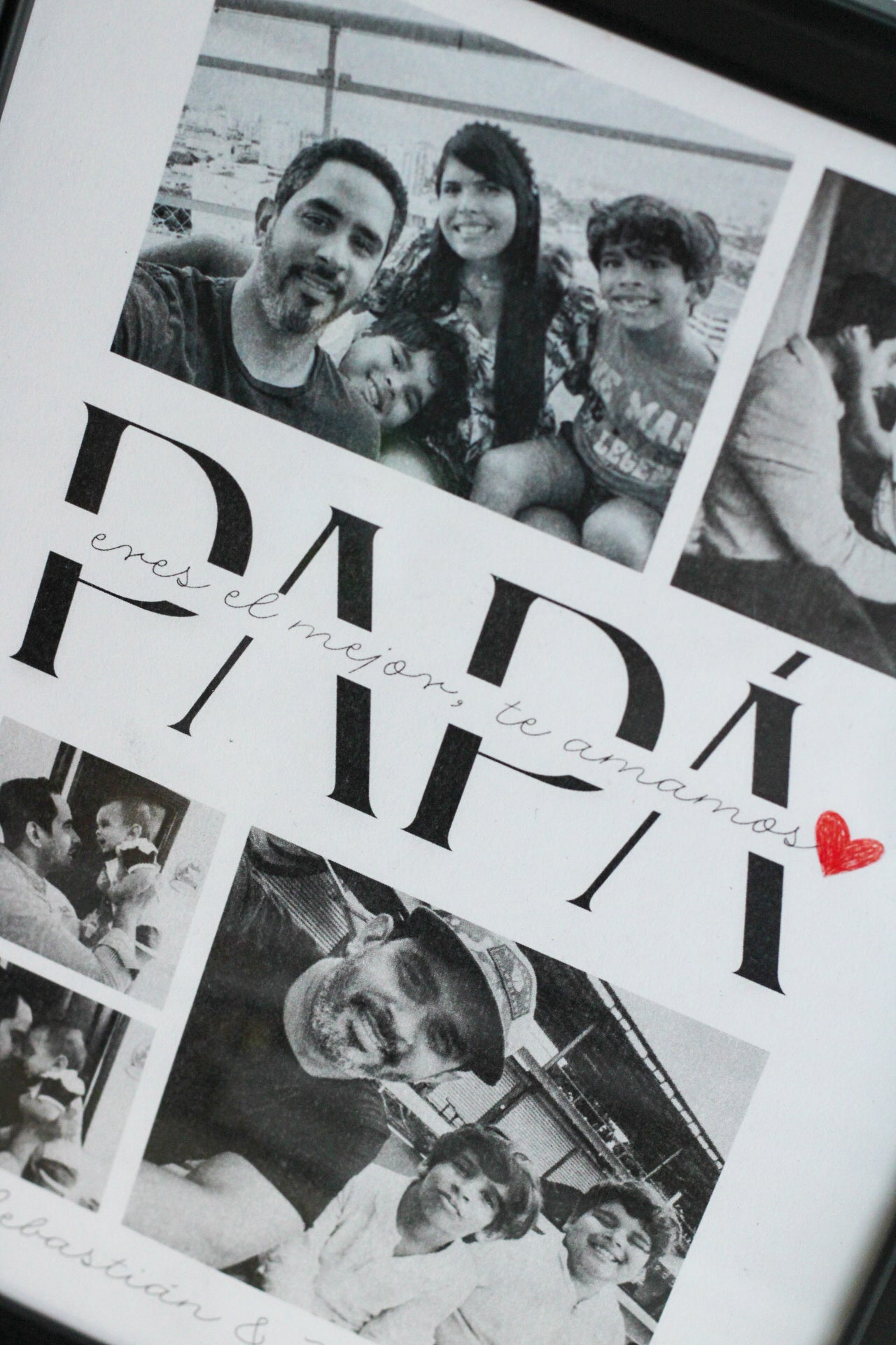 Marco de Fotos Personalizado “PAPÁ Black & White” - Cuadrito