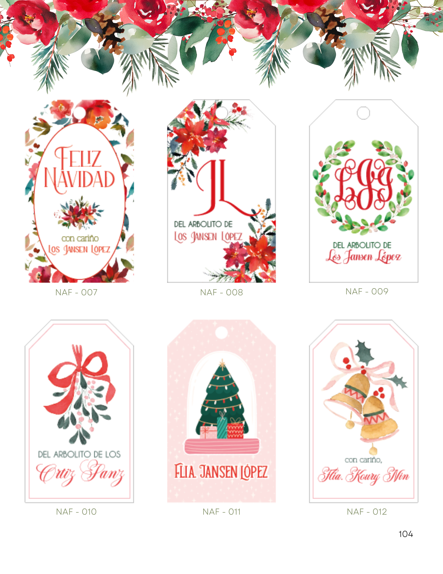 Set de Tags Personalizados | Navidad