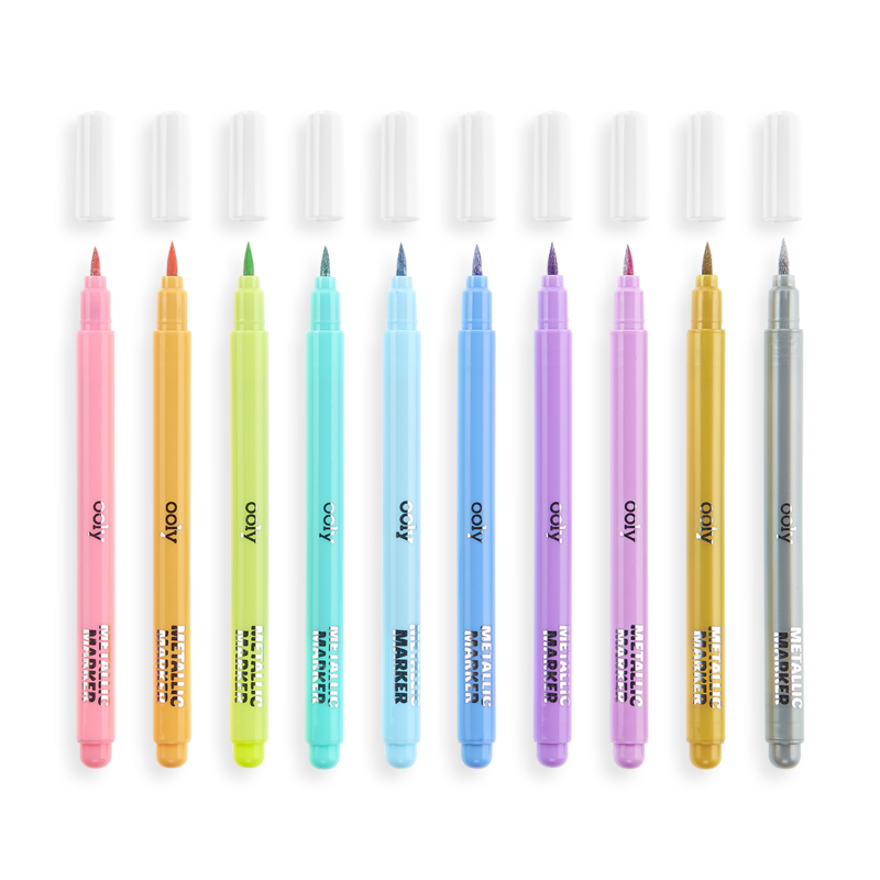 OOLY - Color Lustre Metallic Brush Markers - Set of 10