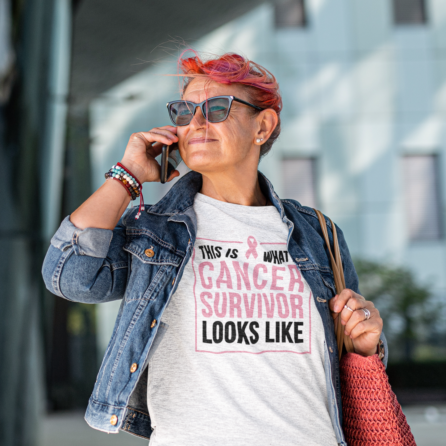 T-Shirt This What a Cancer Survivor Looks Like - Ellas Contra el Cáncer