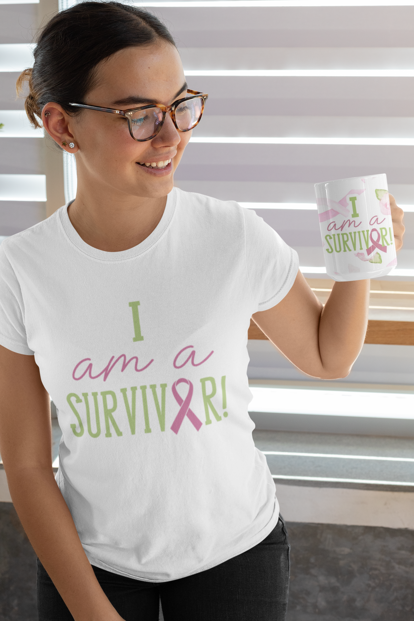 T-Shirt Survivor Watercolor - Ellas Contra el Cáncer