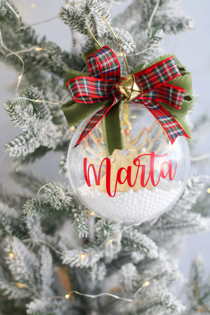 Ornamento Navideño Angel Globe - Nombre en Esfera