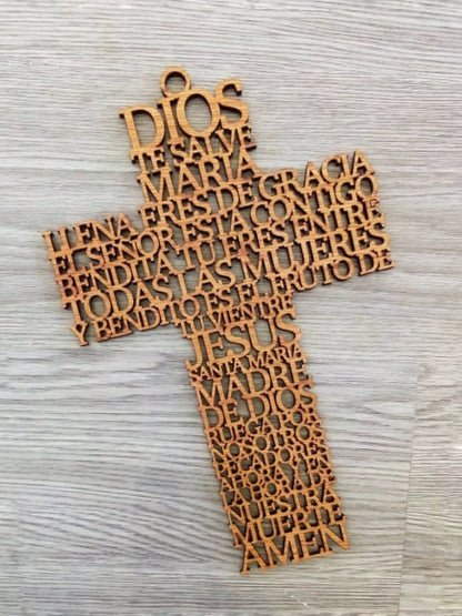 Cruz Oración de Personalizada (Troquelada) Grande 14"
