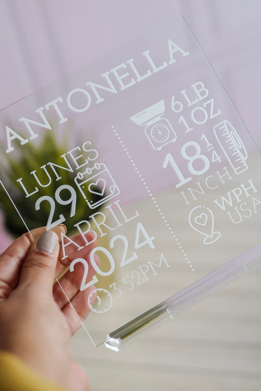 Cuadrito "BABY FACTS" Personalizado