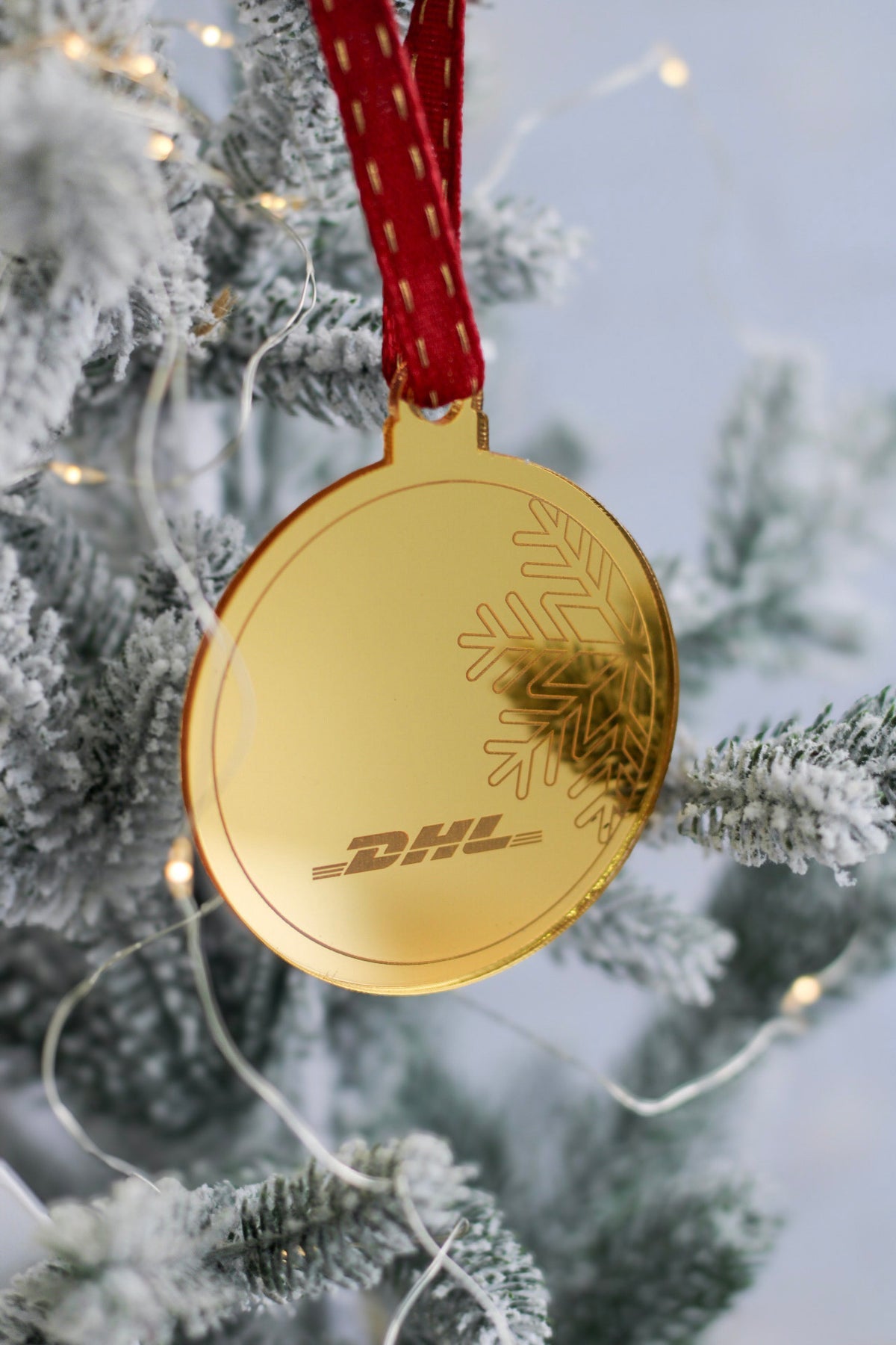 Ornamento Corporativo Snowflake con Logo
