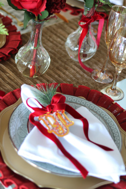 Charms de Servilletas | Burgundy Christmas