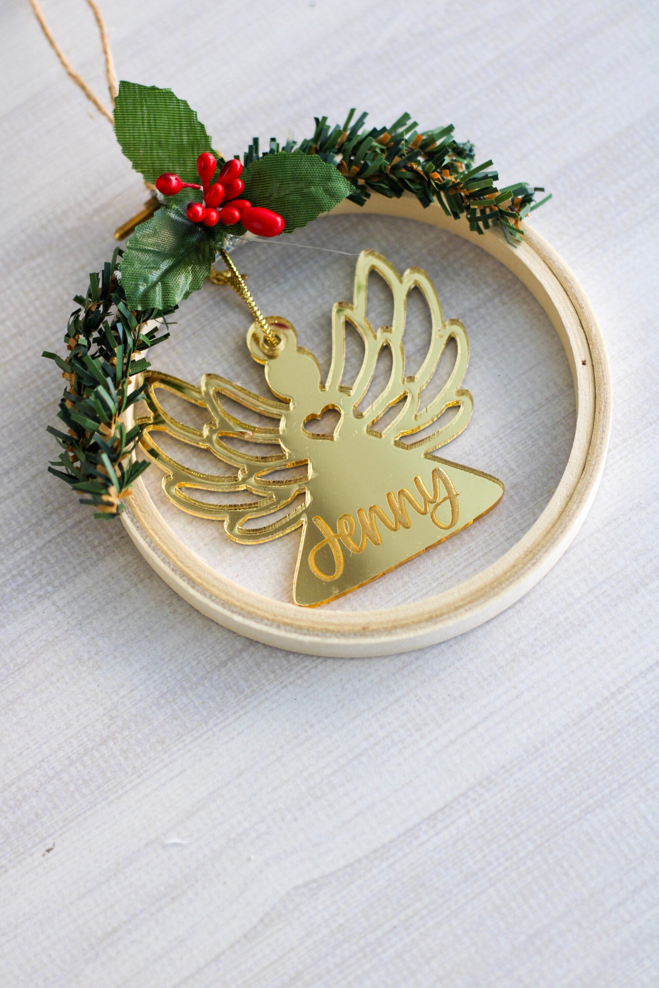 Ornamento - Rustic Holly Angel