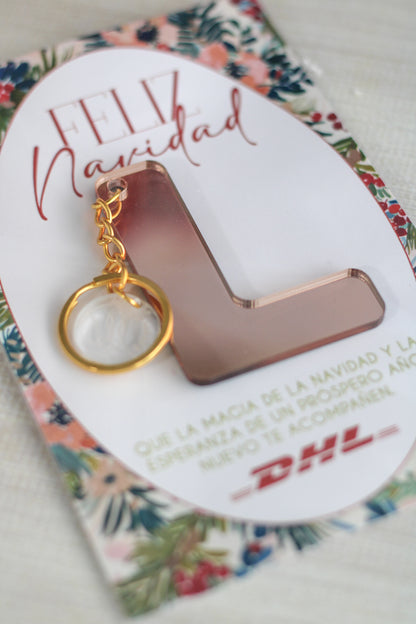 Burgundy Blooms  | Llavero de Inicial Gift Set