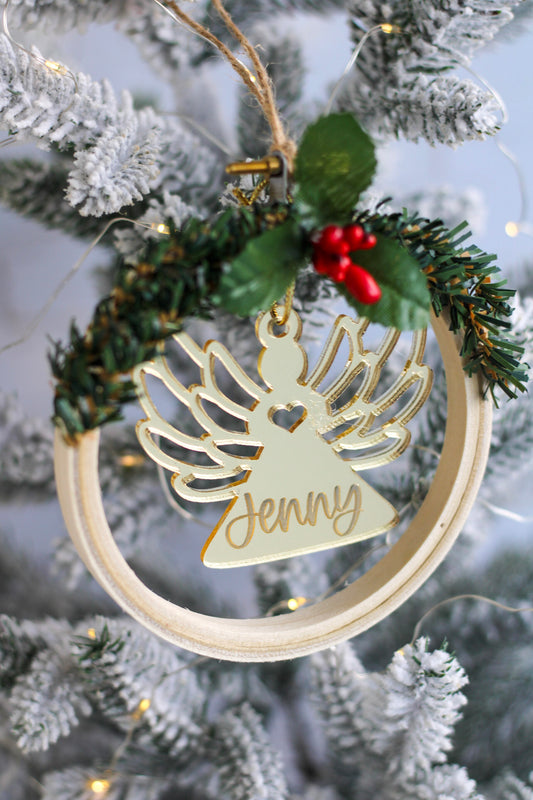Ornamento - Rustic Holly Angel