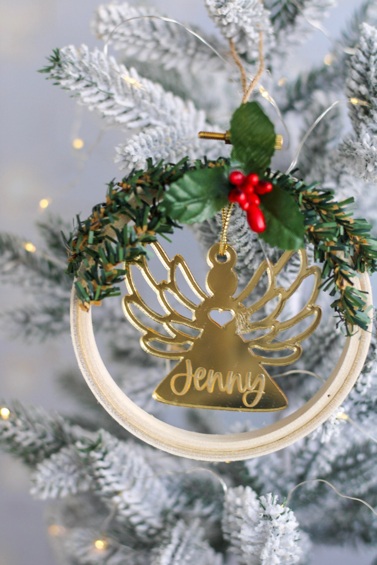 Ornamento - Rustic Holly Angel