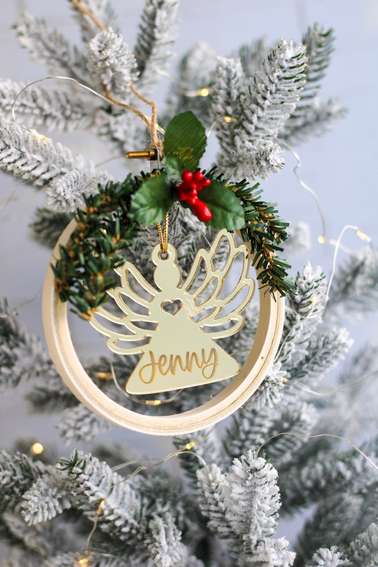 Ornamento - Rustic Holly Angel