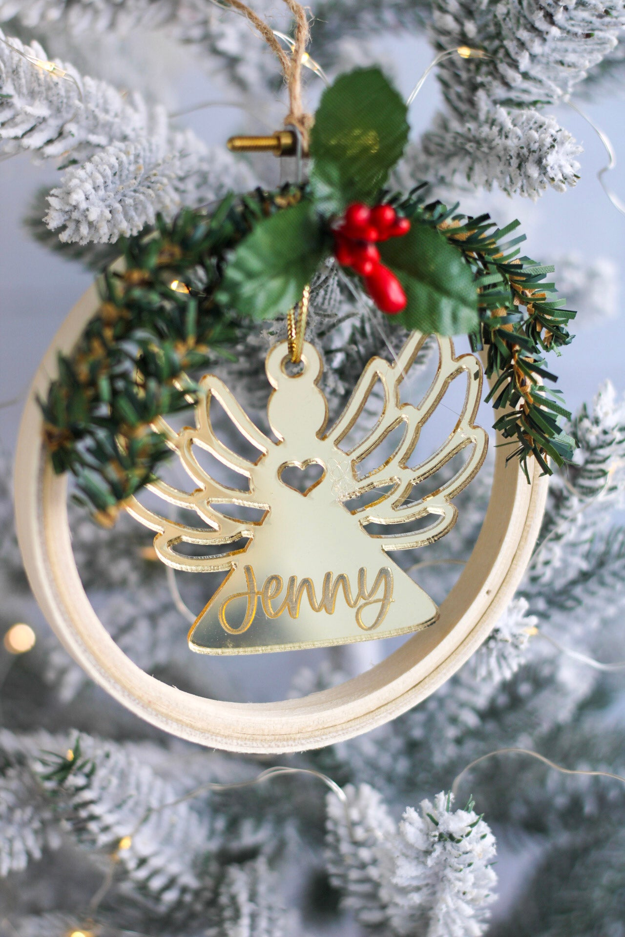 Ornamento - Rustic Holly Angel