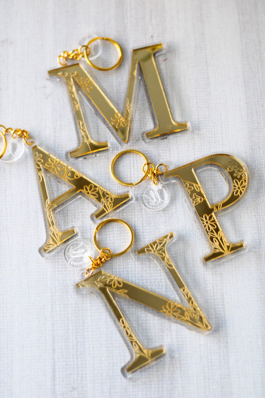 Llavero de Inicial Wildflower - Golden Edition