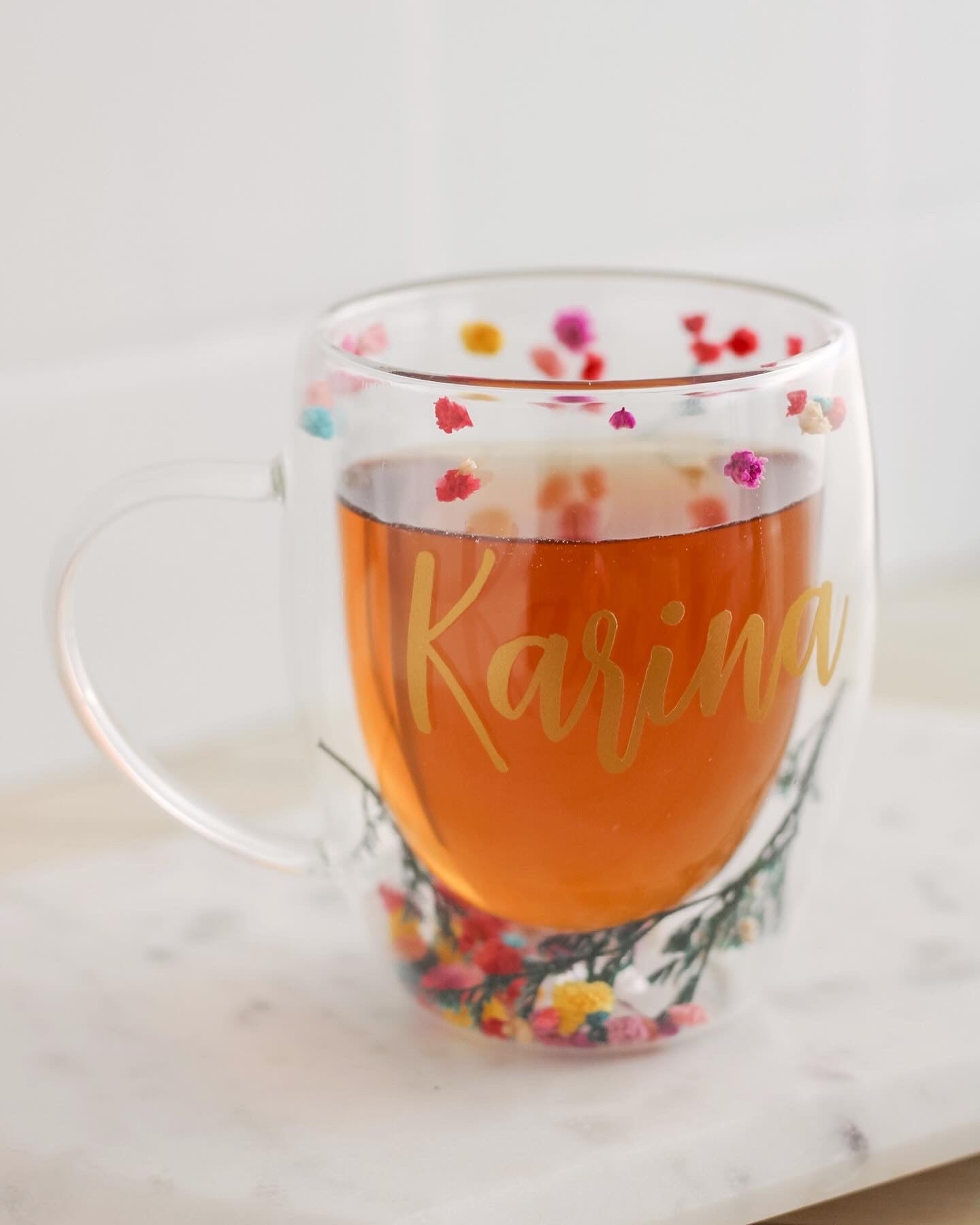 Flower Garden Glass Mug