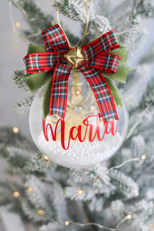 Ornamento Navideño Angel Globe - Nombre en Esfera