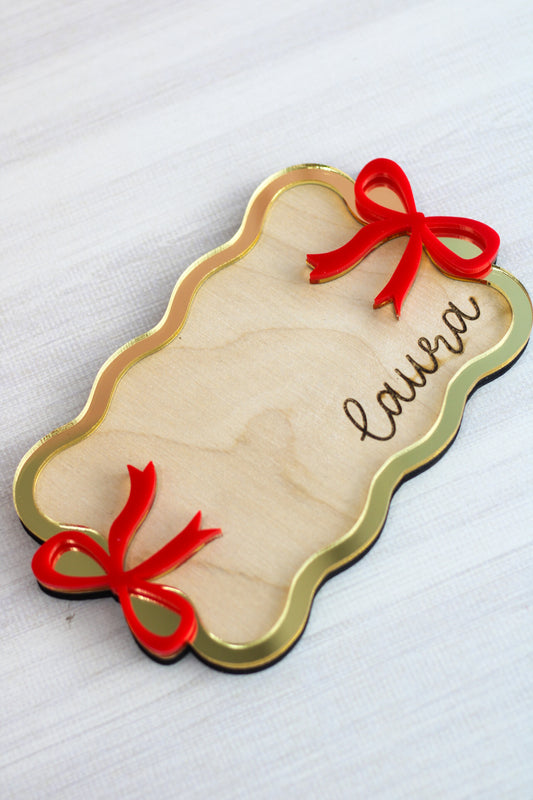 Bandejita Coquette Bows - Gold Rim