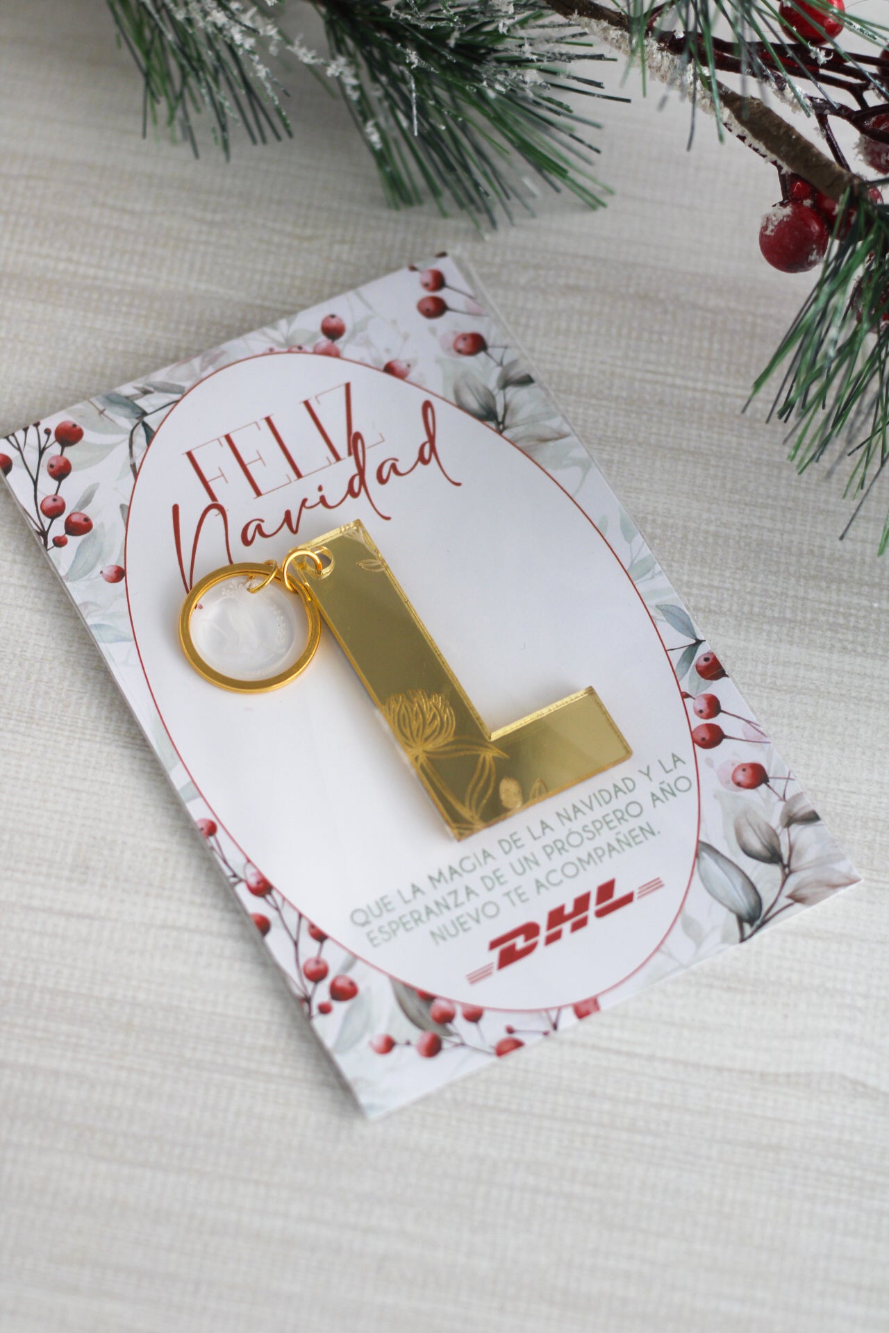 Burgundy Blooms  | Llavero de Inicial Gift Set