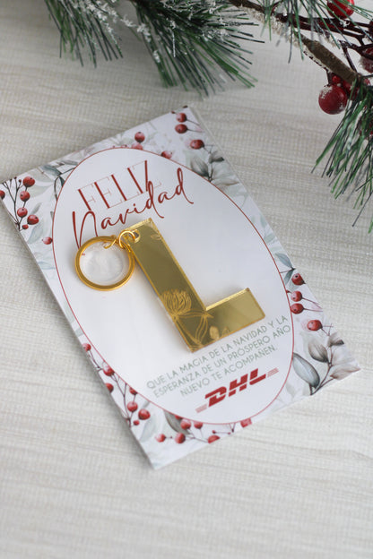 Burgundy Blooms  | Llavero de Inicial Gift Set