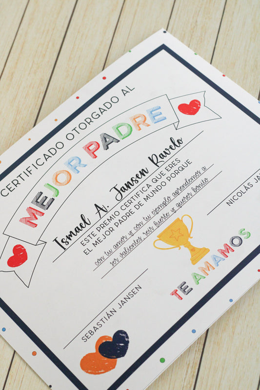 Diploma "Mejor Padre"