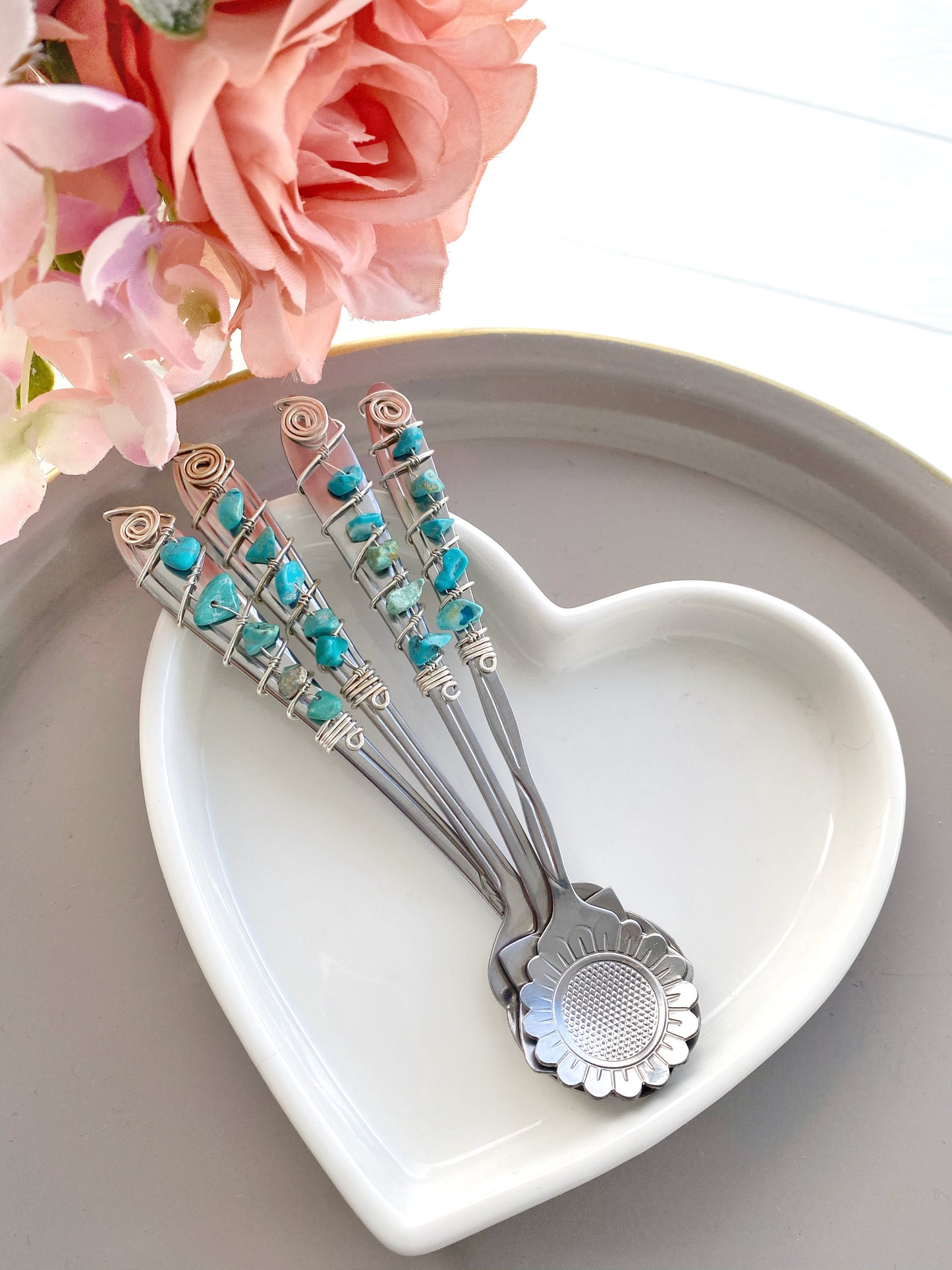 Cucharitas Flower Teaspoon Set (Plateada)