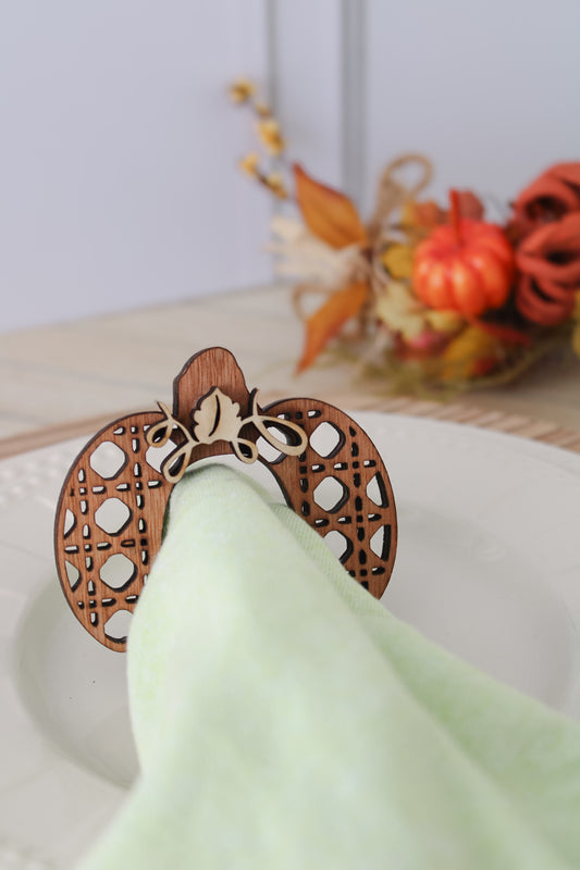 Aros de Servilleta “Rattan Pumpkin ” | Thanksgiving