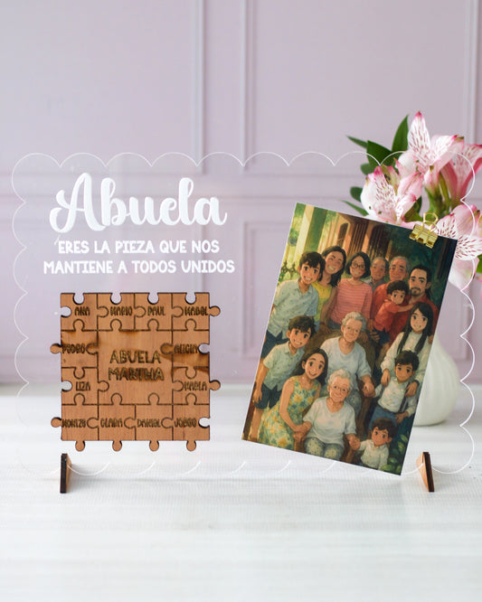 Cuadrito Personalizado “Eres la Pieza que nos Mantiene Unidos” | Mother’s Edition
