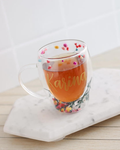 Flower Garden Glass Mug