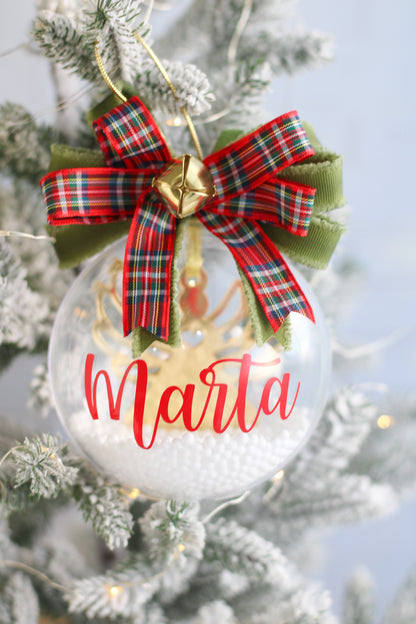 Ornamento Navideño Angel Globe - Nombre en Esfera