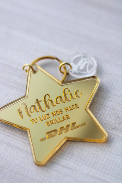 Llavero Estrella Personalizado – “Tu luz nos hace brillar” - Acrílico