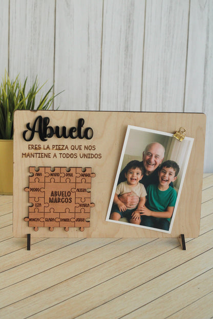 Cuadrito Personalizado “Eres la Pieza que nos Mantiene Unidos” | Edición Padres
