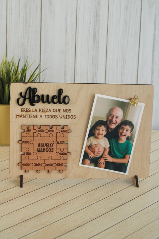 Cuadrito Personalizado “Eres la Pieza que nos Mantiene Unidos” | Edición Padres