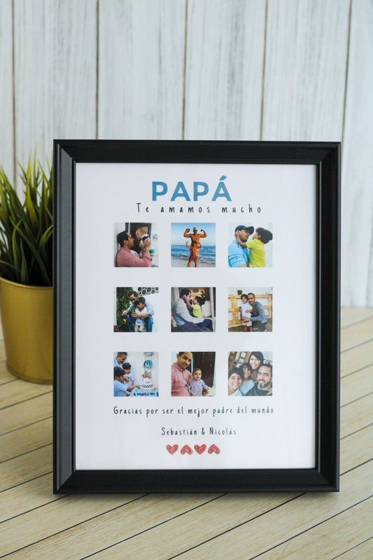 Marco de Fotos Personalizado “Papá, Te Amamos Mucho” - (Cuadrito)