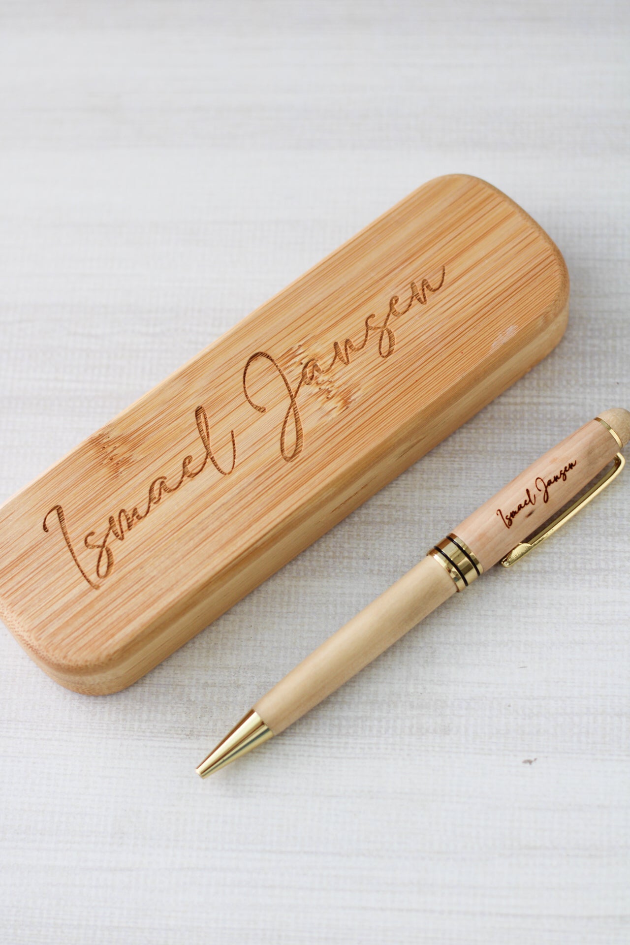 Set de Bolígrafo Personalizado en Caja de Bambú