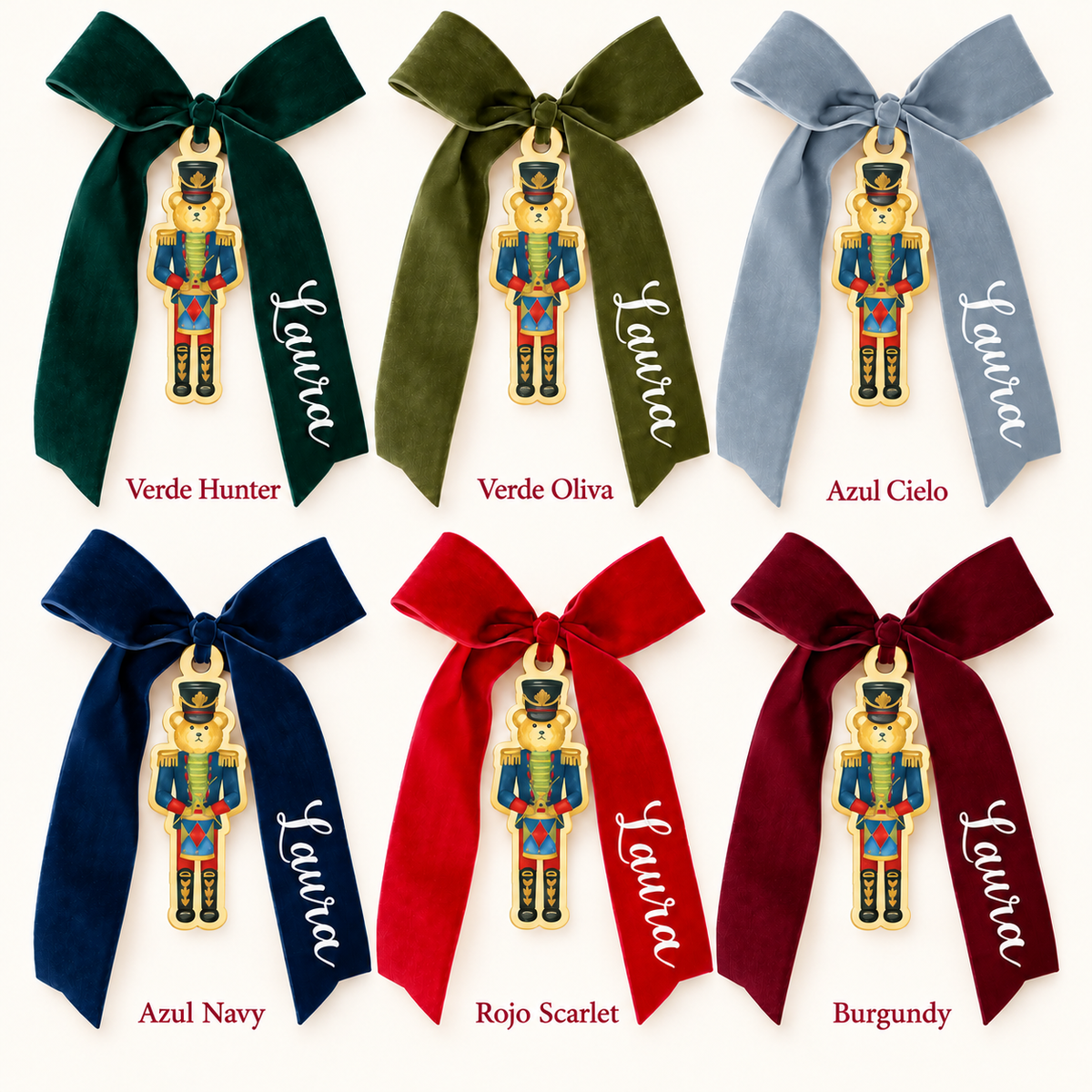 Ornamento Bear-y Dear Nutcrackers - Bow Edition