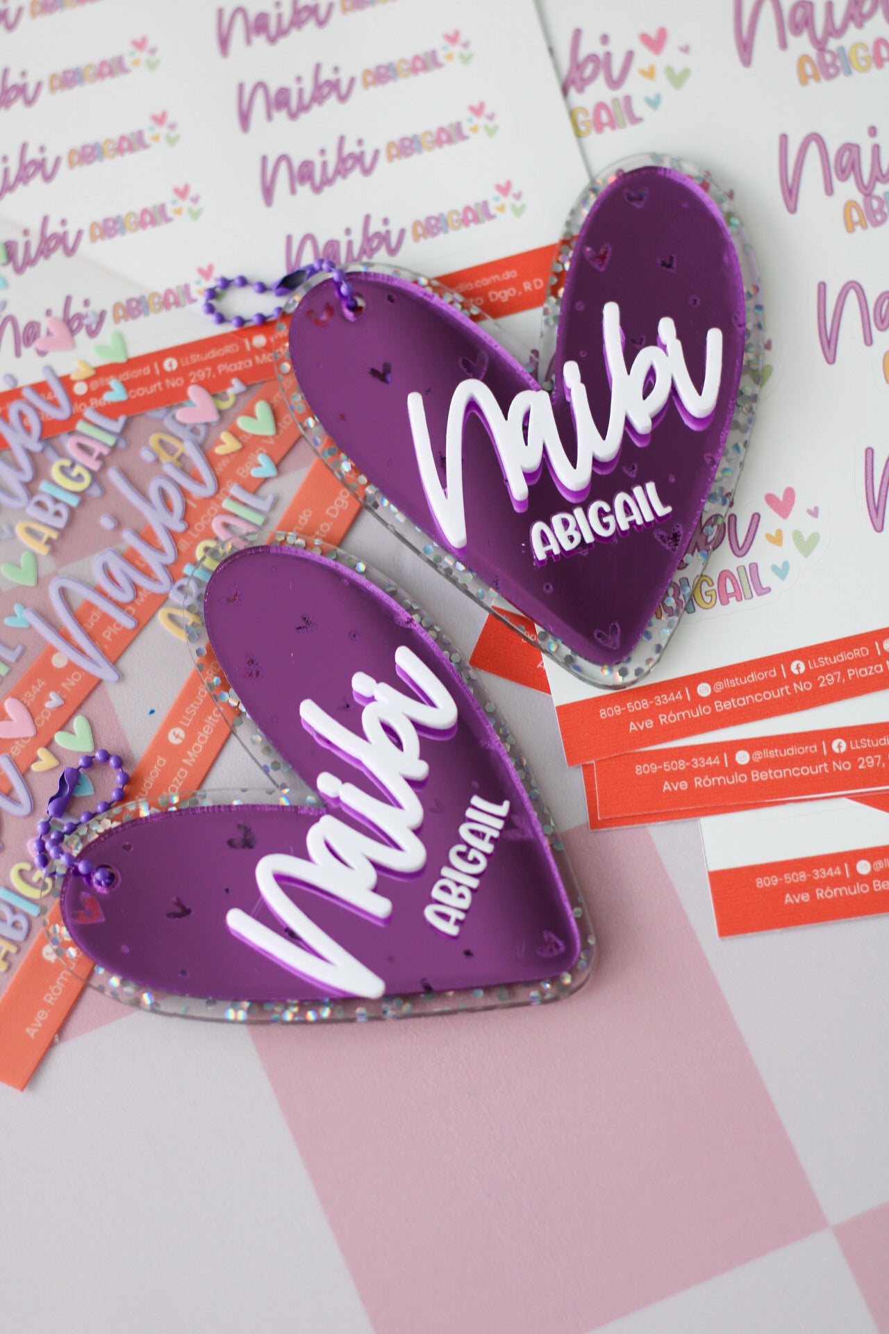 BACK TO SCHOOL Deluxe Set Violet Butterfly - tag escolar corazon acrilico espejo morado personalizado - LL Studio